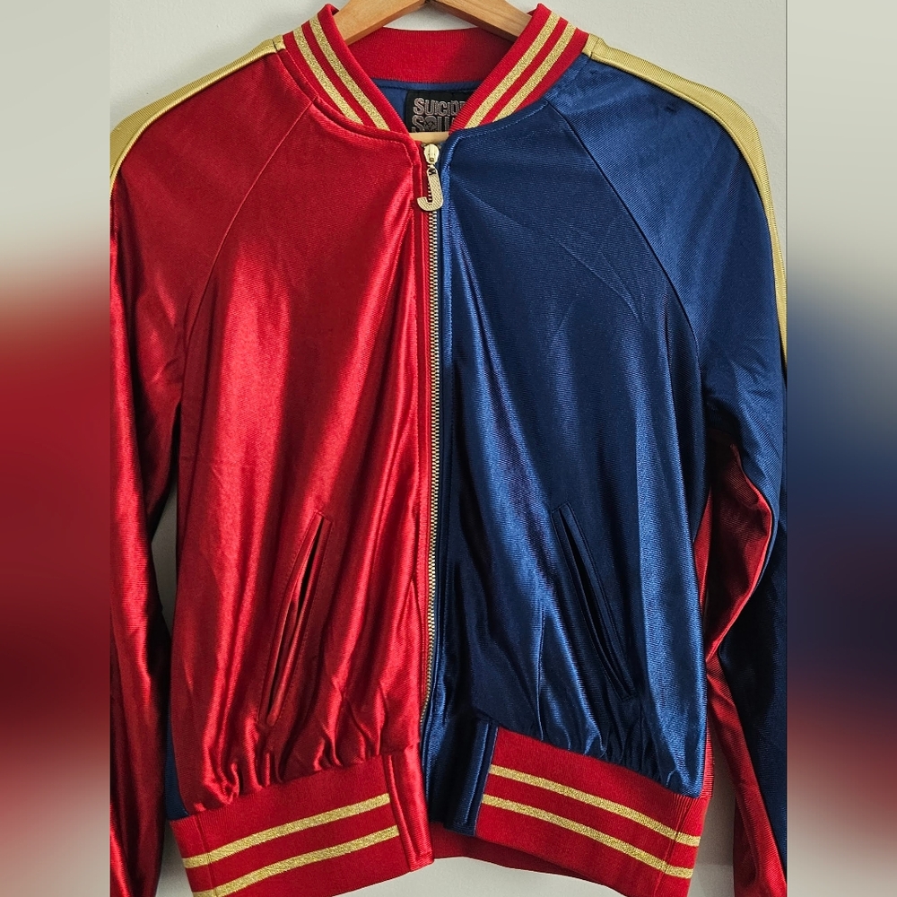 Harley Quinn DC Comics Suicide Squad Satin Red and Blue Souvenir Jacket S/M - Picture 2 of 13